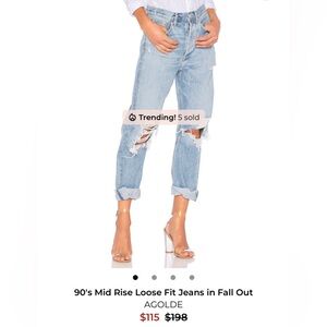 AGOLDE 90’s Mid Rise Loose Fit Jeans size 28